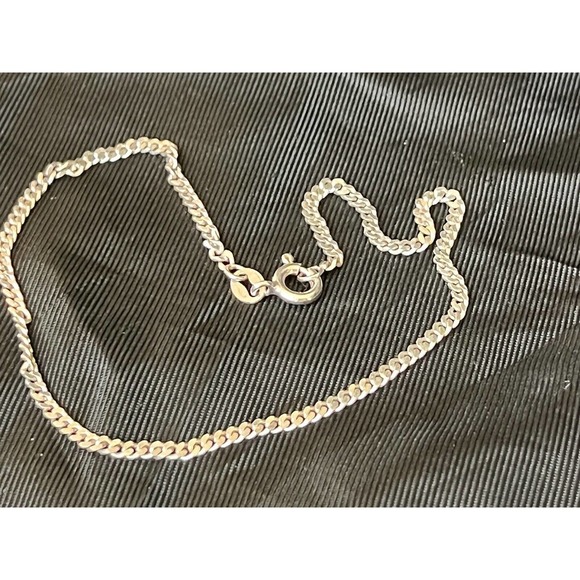 Vintage Sterling Silver Milor Anklet Flat Chain Made in Italy By Milor 9" Long - Picture 4 of 10